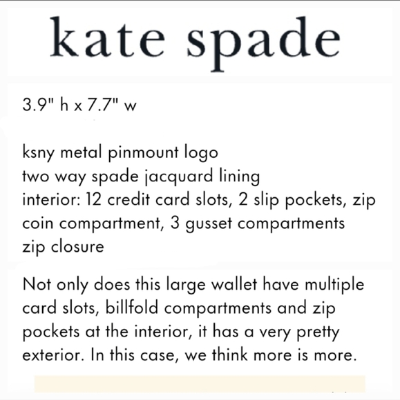 KATE SPADE floral multi-compartment multi-zip purse large wallet card holder - Picture 16 of 17